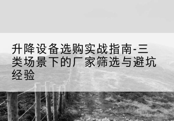 蠡县移动式升降机厂家推荐-升降设备选购实战指南-三类场景下的厂家筛选与避坑经验