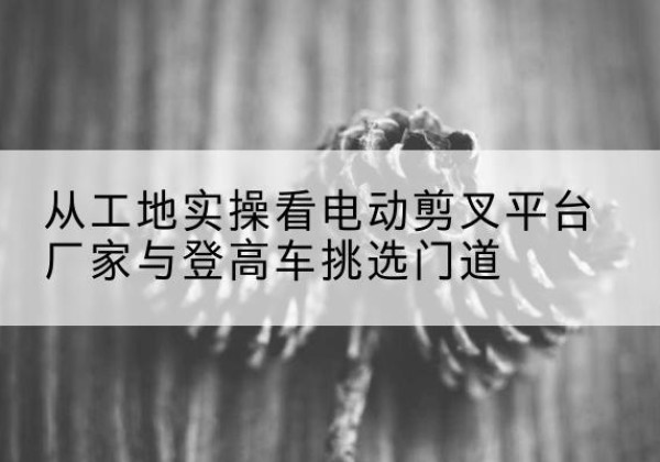 蠡县电动剪叉升降平台厂家-从工地实操看电动剪叉平台厂家与登高车挑选门道